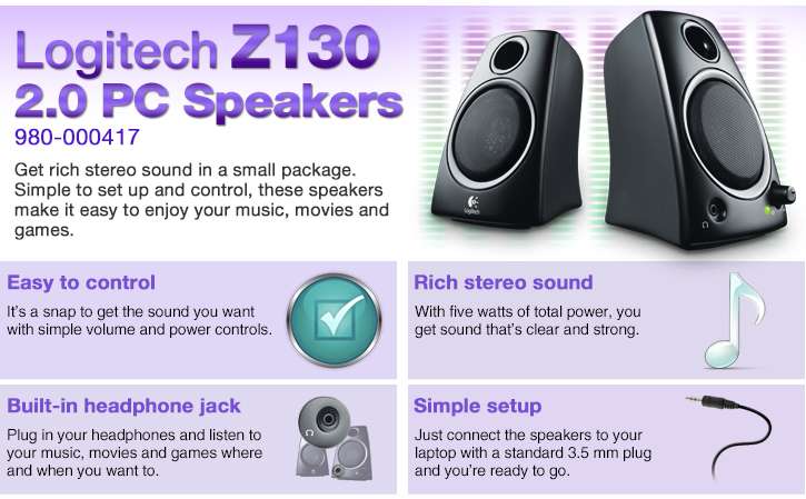 logitech z130 speaker system