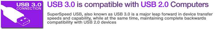 USB 3.0 is compatible with USB 2.0 Computers