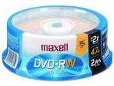 MAXELL DVD-RW 4.7GB 2X 15 SPINDLE (MAXELL: 635117-6X15PK)