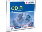 Verbatim CD-R 80MIN 700MB 52X Branded 1-Pack Slim Case (Verbatim: 94776)