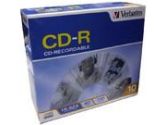 Verbatim CD-R 80MIN 700MB 52X Branded 10-Pack Slim Case (VERBATIM: 94935-8X10PK)