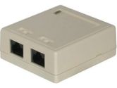 Cables Unlimited 2port Surface Mount Box CAT5e 568A 568B Ivory 110/KRONE IDC Punch (CABLES TO GO: 03836)