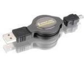 IOGEAR Premium Retractable USB 1.1 Cable Type A to Type mini-B (4-pin)  (IOGEAR: G2LRCA04)