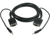 Cables To Go 10-Foot HD15 Male/Male UXGA Monitor Cable with 3.5mm Audio Plugs (Cables to Go: 43096)