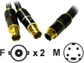 Cables To Go Cables To Go ADAPTER CABLE S-VIDEO TO DUAL COAX BNC (Cables to Go: 40023)