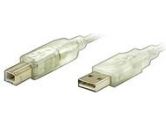 StarTech.com STARTECH STARTECH USB Cable - 4 pin USB Type A (M) - 4 pin USB Type B (M) - 3 ft - Transparent (StarTech.com: USBFAB3T)