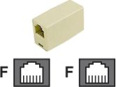 CABLES UNLIMITED CABLES UNLIMITED  In-line Modular Coupler - Phone coupler - RJ-12 (F) - RJ-12 (F) - ivory (Cables To Go: 01927)