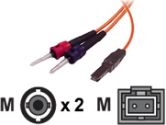 Cables To Go Cables To Go  20M CABLE MTRJ/ST MULTIMODE DUPLEX ORANGE (CABLES TO GO: 33143)