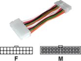 CABLES UNLIMITED CABLES UNLIMITED Motherboard adapter cable - 24 pin ATX - Male - 20 pin ATX - Female - 5.5 Inch - (Cables to Go: 35521)
