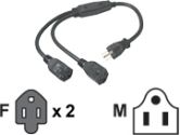 CABLES UNLIMITED CABLES UNLIMITED 6FT 1-TO-2 POWER CORD SPLITTER (CABLES TO GO: 29807)