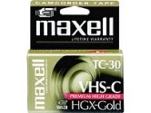 Maxell HGX-TC30 Gold 30 Minutes VHS-C High Grade Video Cassette (Maxell: 203010)