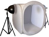 Lumiere L60233 Portable Photo Studio Cube - 32" Photo Cube, 2 x 150W Lights, Fluorescent, 5500K, Retractable Legs, 4 Color Backgrounds, Carrying Case (Lumiere L.A.: L60233)