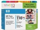 HP 110 Photo Value Pack - Tri-Color Ink Cartridge, 4 x 6 Photo Paper, 120 Sheets (HP/Compaq CA: Q8700AC)