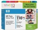 HP 110 Photo Value Pack - Tri-Color Ink Cartridge, 4 x 6 Photo Paper, 120 Sheets (HP/Compaq CA: Q8700AC)