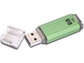 HP V120W 4GB USB Flash Drive - 15MB/sec Read, 4MB/sec Write, USB 2.0, Green/Gray (HP: V120WA4GB)
