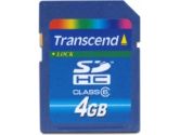 Transcend 4GB SDHC Class 6  Secure Digital (TRANSCEND INFORMATION: TS4GSDHC6)