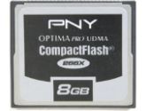 PNY 8GB Optima Pro UDMA Compact Flash 266x, 40MB/Sec (PNY Technologies: P-CF8GB-266W-DVDC)