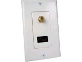 Cables Unlimited AUD-4910 White HDMI & Coaxial F Connector Wall Plate (Cables Unlimited: AUD-4910)