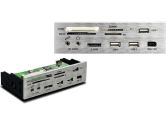 Nmedia ZE-C138 Silver Aluminum 5.25IN USB2.0 Card Reader with Front USB Firewire E-SATA & Audio (NMedia System: ZE-C138)