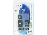 Crucial 8GB 5 in 1 MicroSD Reader Kit W/ SD MiniSD Meory Stick Pro Duo and USB Adapters (CRUCIAL TECHNOLOGY: CT8GBUSDHCPACK5IN1)