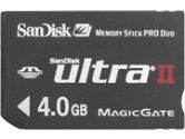 Sandisk Ultra II 4GB Memory Stick Pro Duo Flash Memory Card (SANDISK: SDMSPDH-004G-A11)