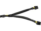 1ST PC CORP. 8" black sleeved splitter cable (Works: CB-PCIE8-Y)