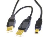 PCCW USB2.0 A X2 / Mini B 5PIN 3FT Enclosure Cable (PCCW: US2AAB53)