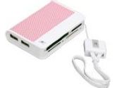 Vantec Culore USB 2.0 66-IN-1 Memory Card Reader with 3 Port USB Hub Pink (Vantec: UGT-CH100-PK)