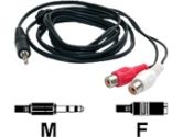 6 FT. PC TO STEREO CABLE 3.5MM M TO 2X RCA F (Startech Computer Products: MU1MFRCA)