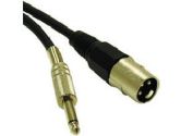 Pro-Audio Cable - 3 pin XLR - Male - 6.3mm stereo - Male - 1.5 feet - Black (Cables To Go: 40033)