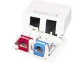KEYSTONE JACK SURFACE MOUNT BOX 2-PORT IVORY (Cables To Go: 03832)