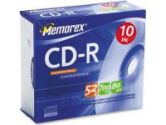 10PK SLIM MEMOREX CD-R80 (Imation Corp.: 32024514CP6)