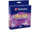 DVD+R DL 8.5GB 2.4X - 6X BR,ED SURFACE (Verbatim Corporation, Inc: 95166-10X10PK)