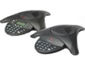 1 x Phone Line - 1 x RCA Phone Line, 1 x Audio, 2 x Microphone - Monochrome - Conference Phone (Polycom Inc.: 2200-16555-001)