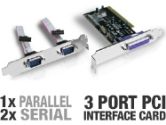 Vantec UGT-PC2S1P Serial and Parallel PCI Card - 3 Port, 2x Serial, 1x Parallel (Vantec Thermal Technologies: UGT-PC2S1P)