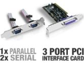 Vantec UGT-PC2S1P Serial and Parallel PCI  Card - 3 Port, 2x Serial, 1x Parallel (Vantec Thermal Technologies: UGT-PC2S1P)