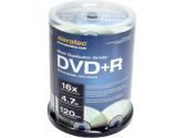 Aleratec 300118 Silver DVD+R Spindle - 100 Pack, 16X, Duplicator Grade (Aleratec: 300118)