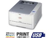 OKI C530dn 62435203 Digital Color Laser Printer - 1200 x 600 dpi, 31 ppm Black, 27 ppm Color, Ethernet, USB, 532 MHz, 256MB, Duplex, Network (Oki Data: OKI-62435203)