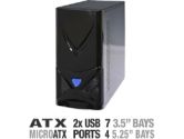 Xion AXP100-001P ATX Mid-Tower Case - ATX, Micro ATX, 500-Watt Power Supply, 4 x 5.25 Bays, 7 x 3.5 Bays, Dual 120mm Fans (Xion USA: AXP100-001P)