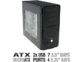 Xion AXP120-001P ATX Mid-Tower Gaming Case - ATX, Micro ATX, 500-Watt Power Supply, 4 x 5.25 Bays, 7 x 3.5 Bays, Dual 120mm Fans (Xion USA: AXP120-001P)