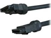 OKGEAR 6" SATA 6 Gbps round cable,straight to straight w/ metal latch (OKGEAR: OK6A3RK11)