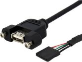 StarTech 1 ft. Panel Mount USB Cable - USB A to Motherboard Header Cable (STARTECH: USBPNLAFHD1)