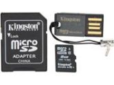 Kingston 8GB Micro SDHC Flash Card Bundle Kit (with a full-size SD adapter and USB reader) (Kingston Technology Corp.: MBLY4G2/8GB)