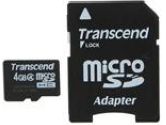 Transcend 4GB Micro SDHC Flash Card with Adapter (Transcend: TS4GUSDHC4)