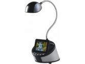 KNG 003606 Zeus Adjustable Lamp With Digital Photo Frame With Clock and Calendar Functions - Black