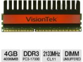 VisionTek 900493 Desktop Memory Module - 4GB, PC3-17000, DDR3-2133MHz, 240-pin DIMM, 1.65V, CL11, Non-ECC, Unbuffered (VisionTek: 900493)