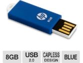 HP v195w USB Flash Drive - 8GB, USB 2.0, Blue (HP: P-FD8GBHP195-EF)