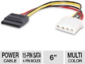 Cables to Go 10150 15-pin Serial ATA to LP4 Power Cable - 6in, Female to Female, Multi-Color (Cables To Go: 10150)