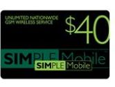 Simple Mobile Unlimited Nationwide Talk & Text and 3G web $40 plan $40 Re-Up Value (Simple Mobile: $40 Re-Up Value)