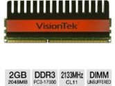 VisionTek 900496 Desktop Memory Module - 2GB, PC3-17000, DDR3-2133MHz, 240-pin DIMM, 1.65V, CL11, Non-ECC, Unbuffered (VisionTek: 900496)